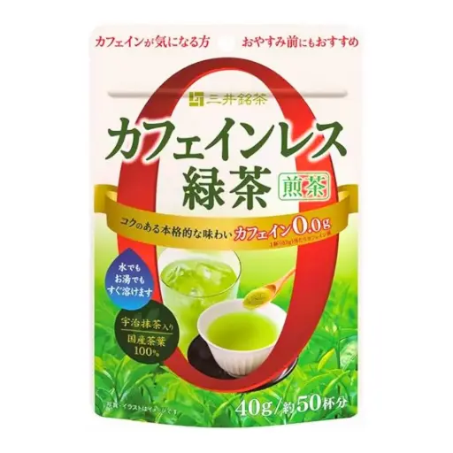 [4902831508440] 【三井銘茶】無咖啡因綠茶粉 40g